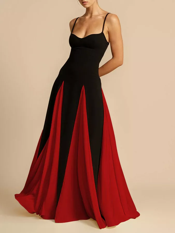 Two-Tone Flowing Maxi Dress, image 7