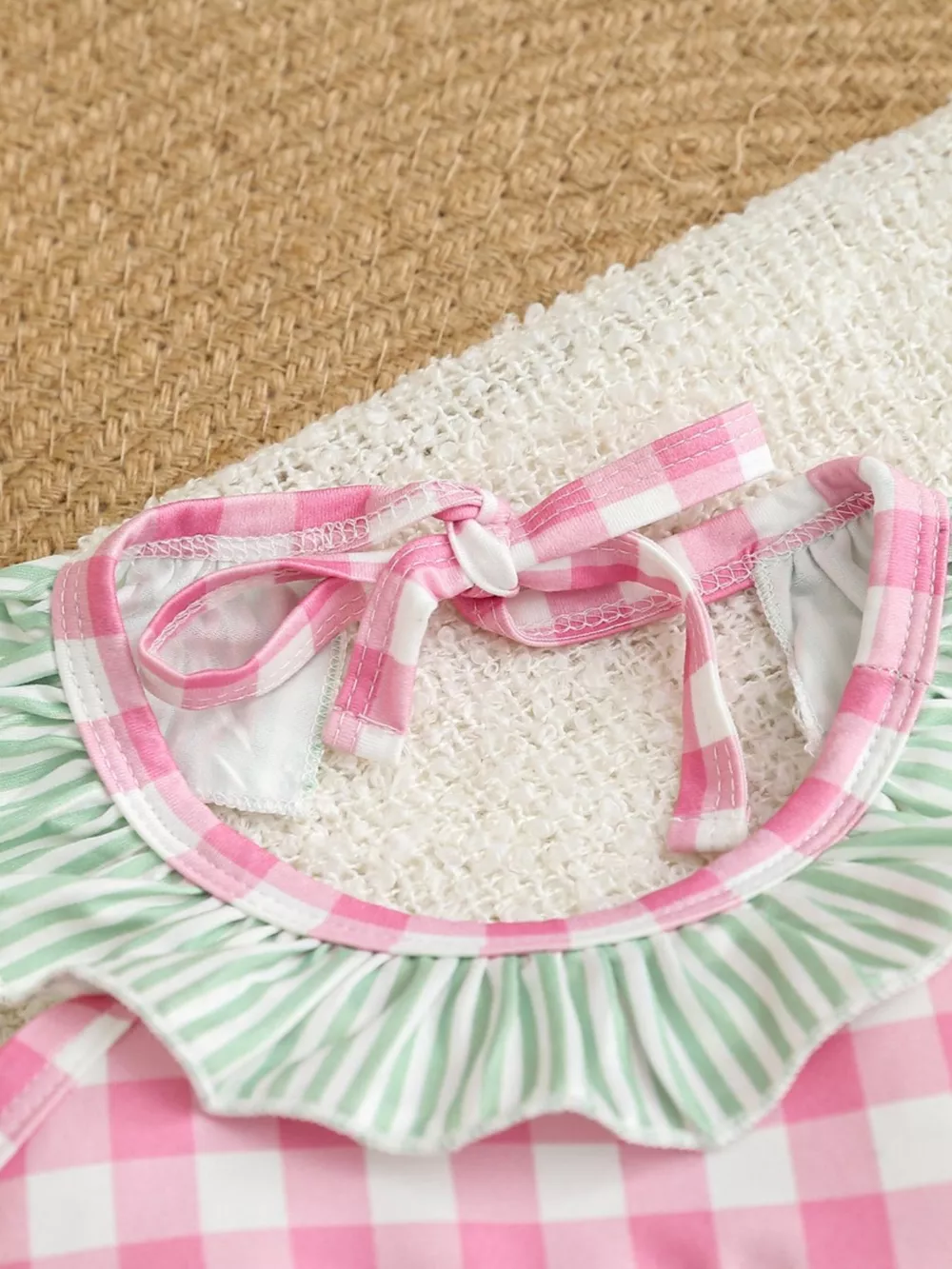 Children's Watermelon Gingham Ruffle One-Piece, image 2