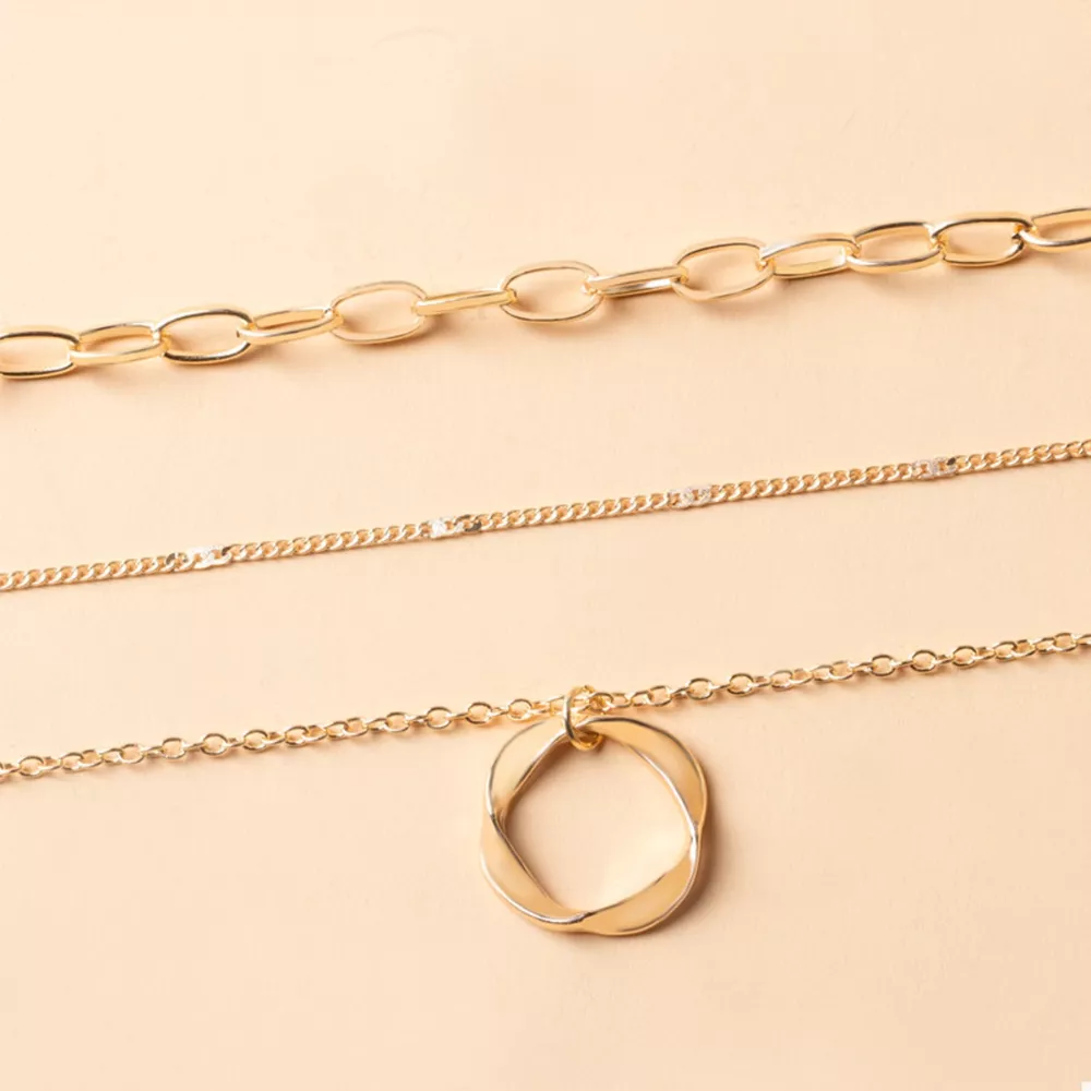 Three Layered Pendant Necklace, image 6