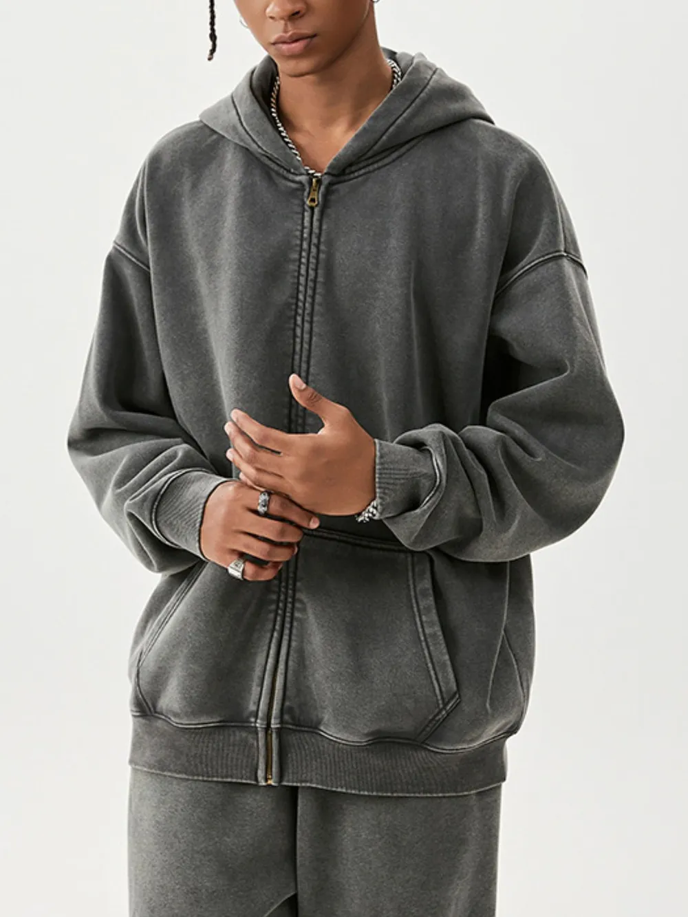 Men's Zip Up Long Sleeve Hoodie, image 6
