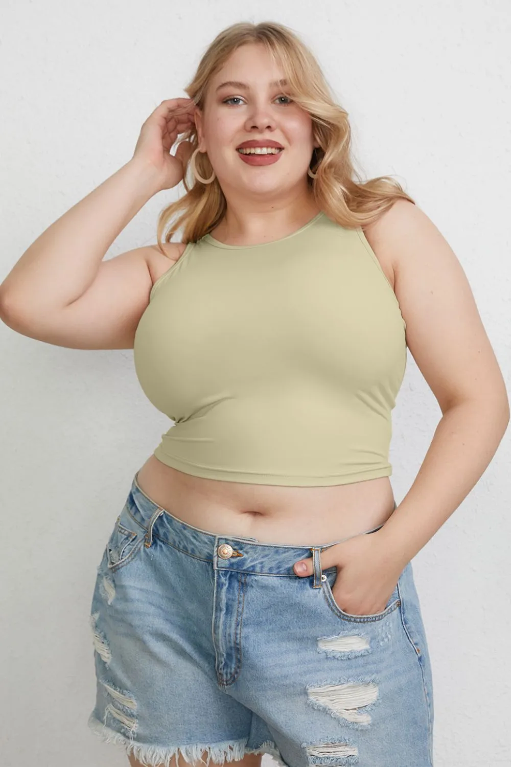 Full Size Round Neck Slim Tank, image 10