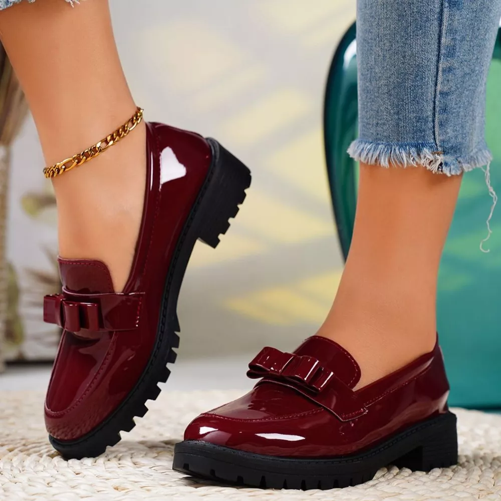 Round Toe Bow Loafers, image 6