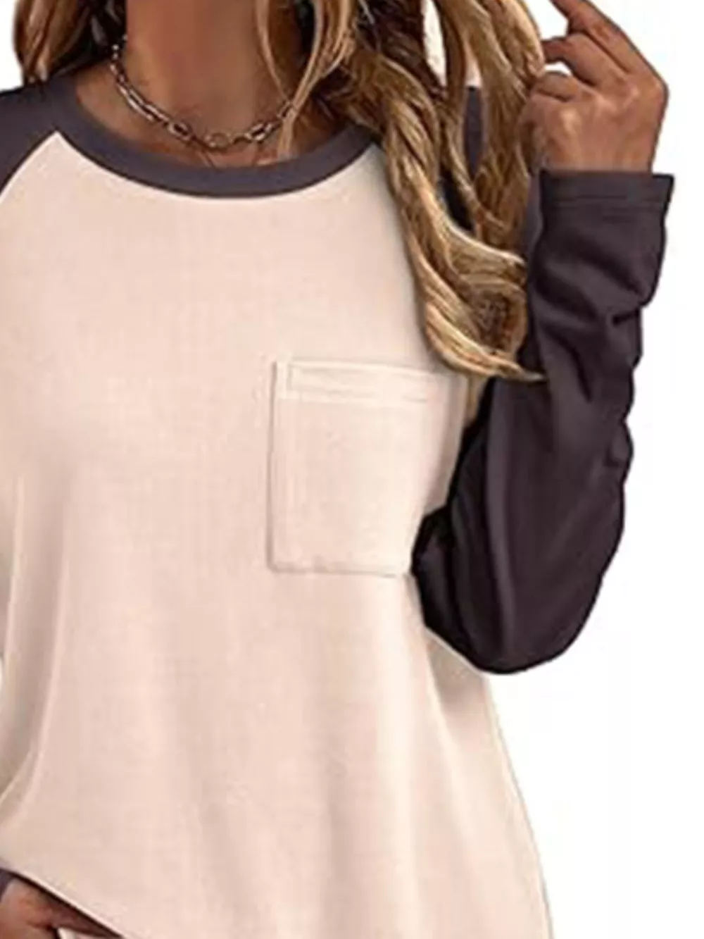 Round Neck Raglan Sleeve T-Shirt with Pocket, image 6