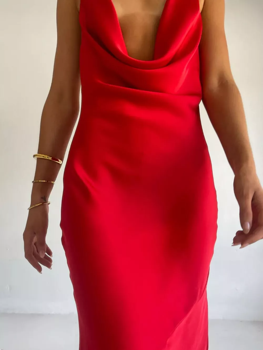 Halter Neck Satin Maxi Dress, image 18