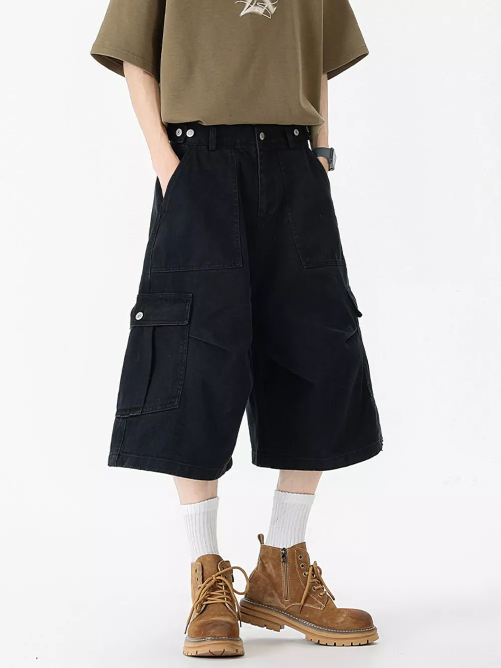 Men's Full Size Loose Fit Cargo Shorts Plus Size, image 6
