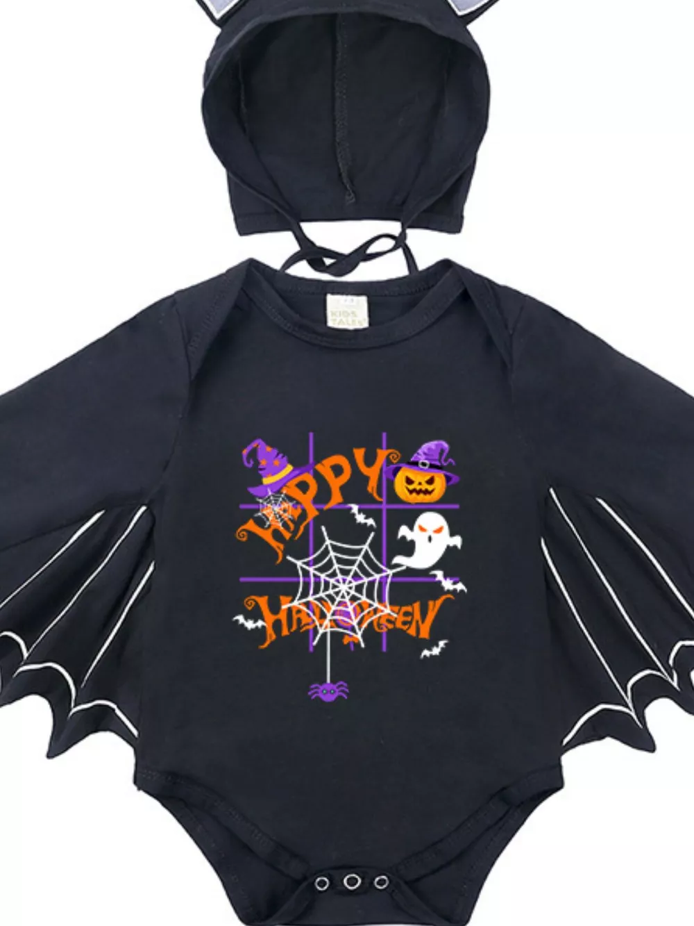 Children's Halloween Bat Bodysuit & Hat Costume Set, image 14