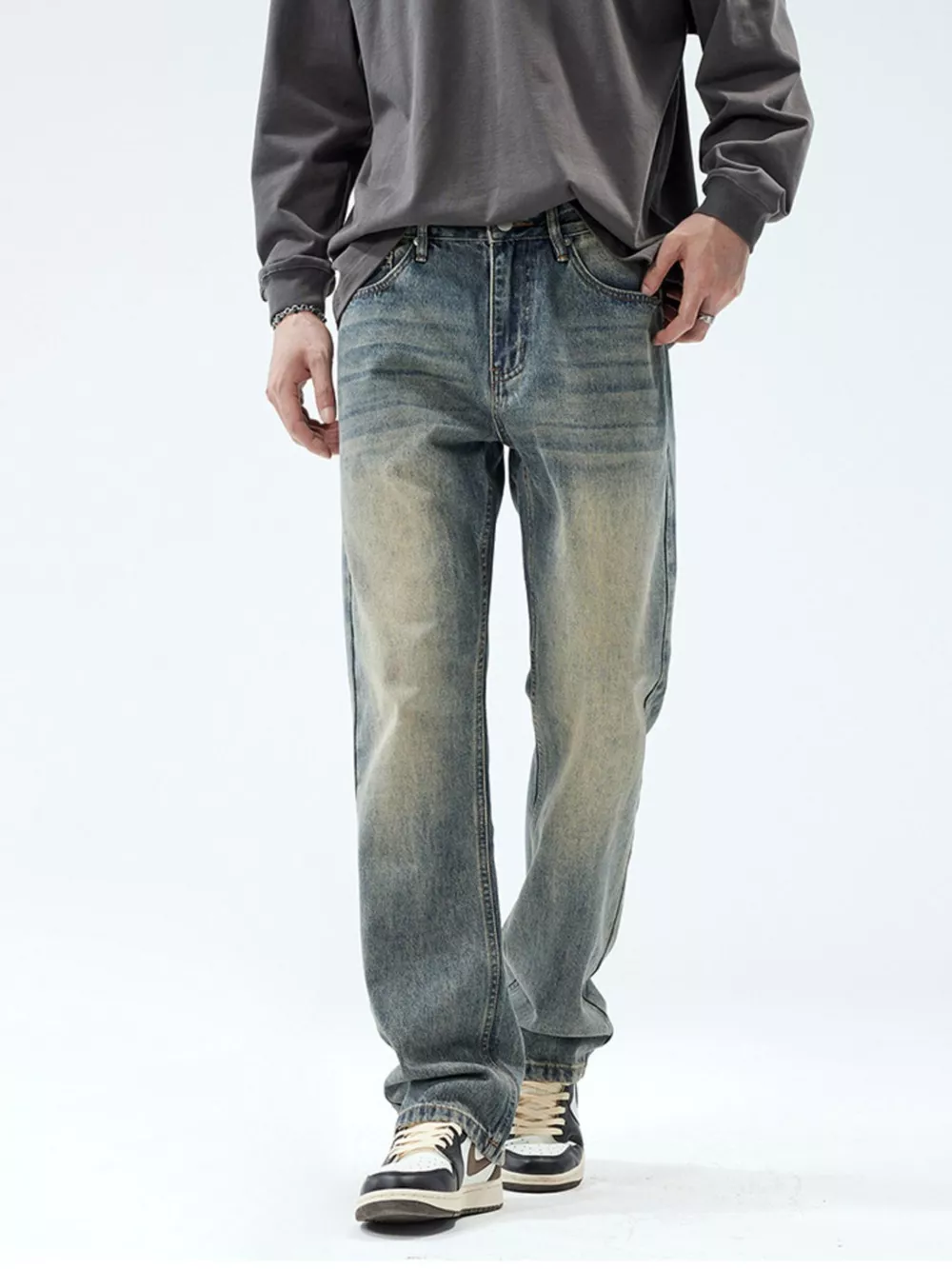 Men's Vintage Wash Loose Fit Jeans