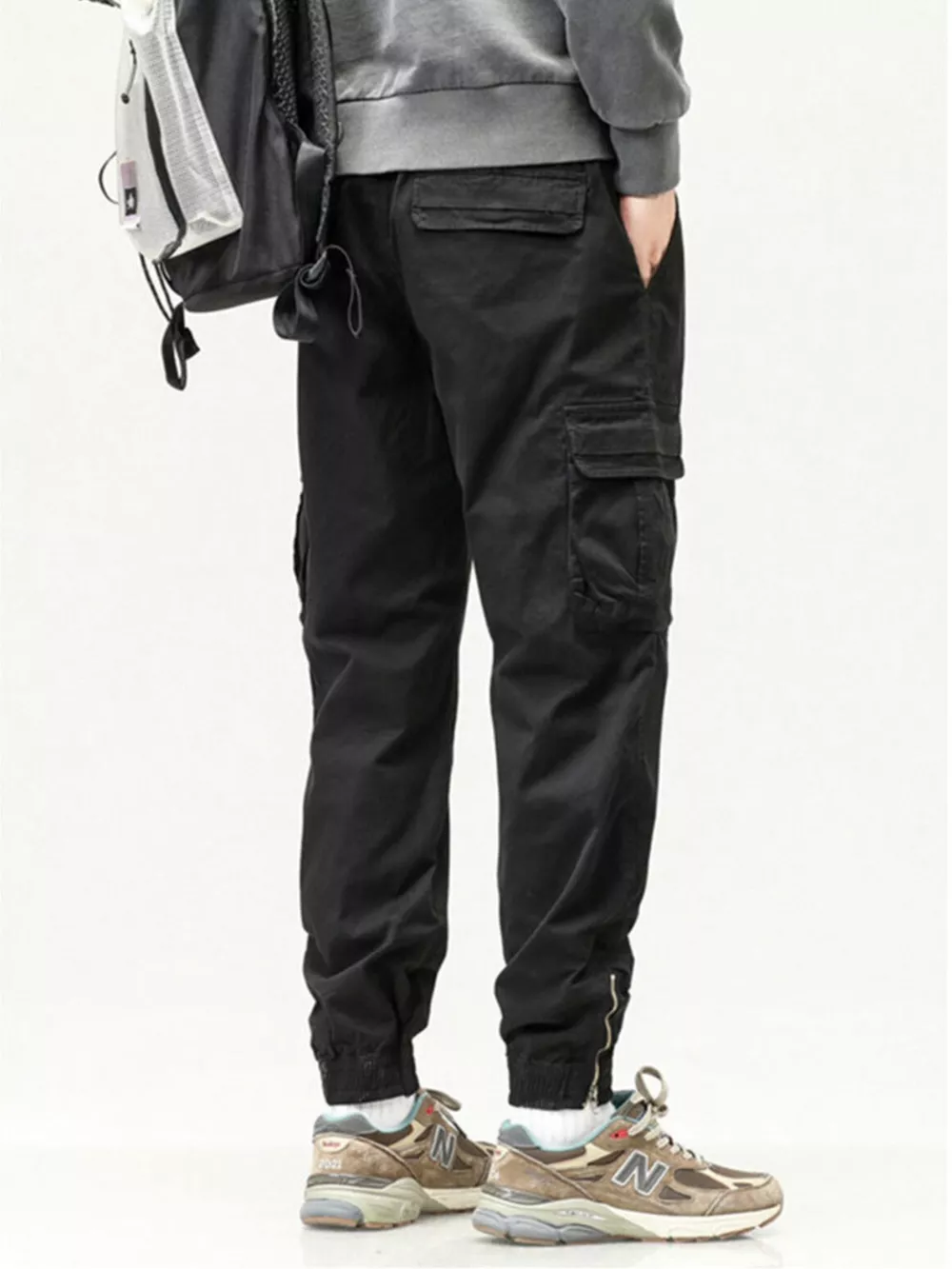 Men's Full Size Casual Cargo Pants with Drawstring Waist Plus Size, image 6