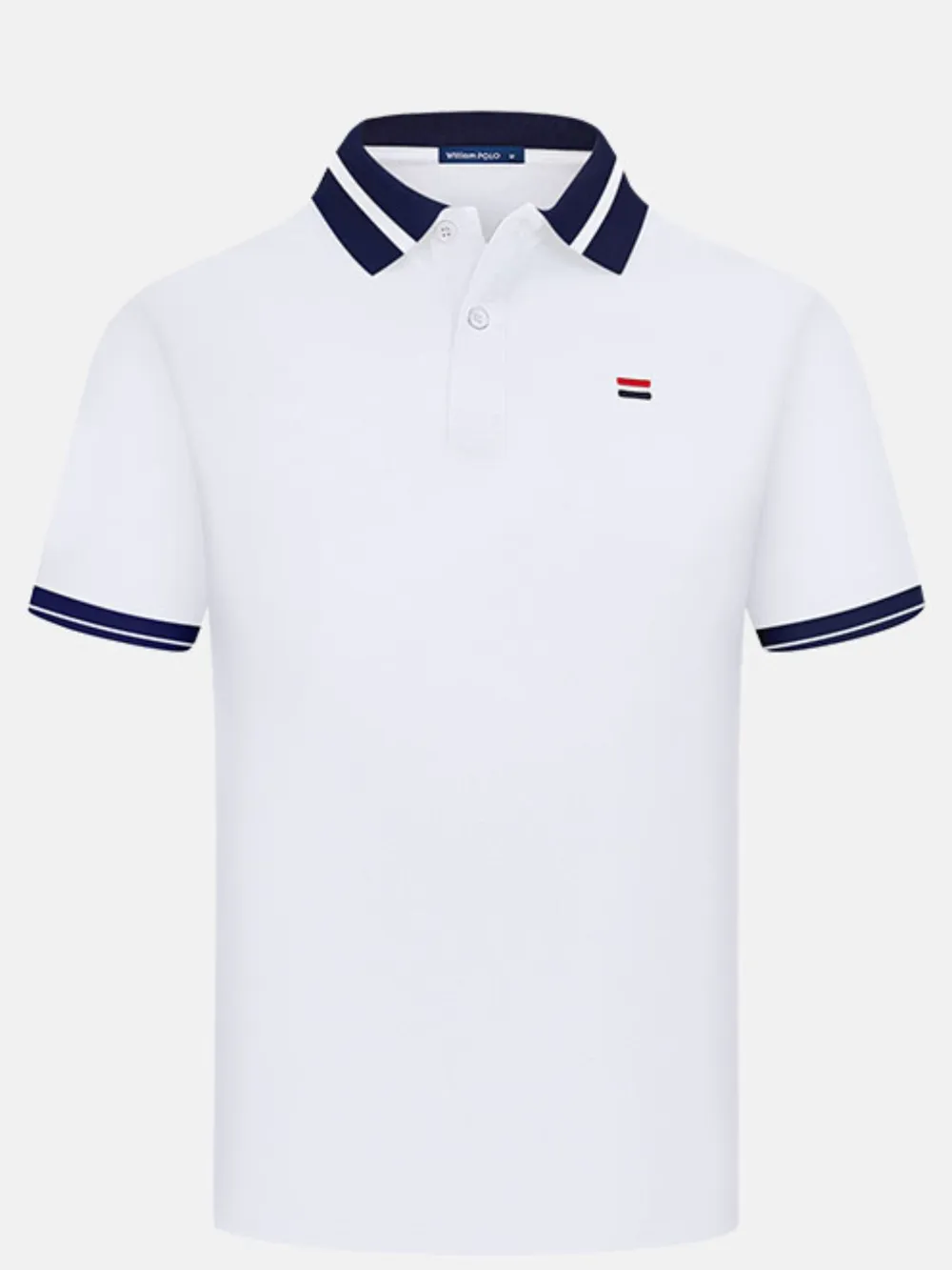 Men's Plus Size Striped Collar Short Sleeve Polo, image 6