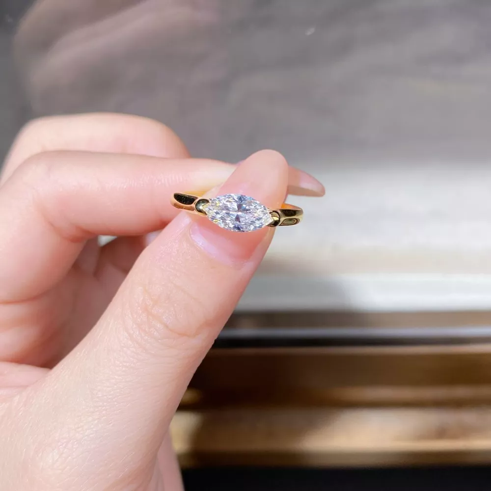 925 Sterling Silver Marquise-Cut Ring, image 2