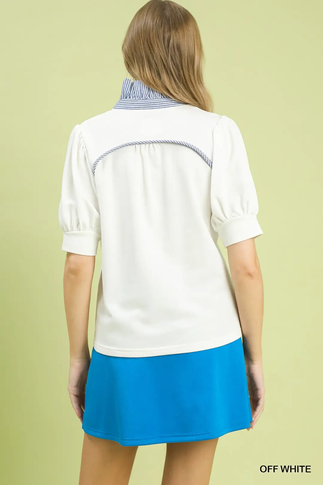 Striped Collar Popover Top, image 2