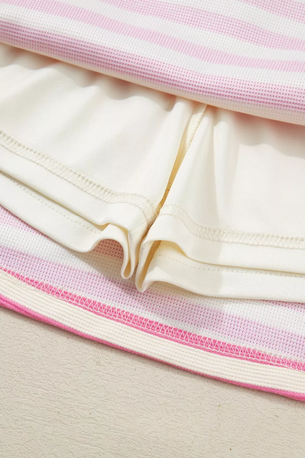Half Zip Striped Sleeveless Top and Skirt Set, image 12