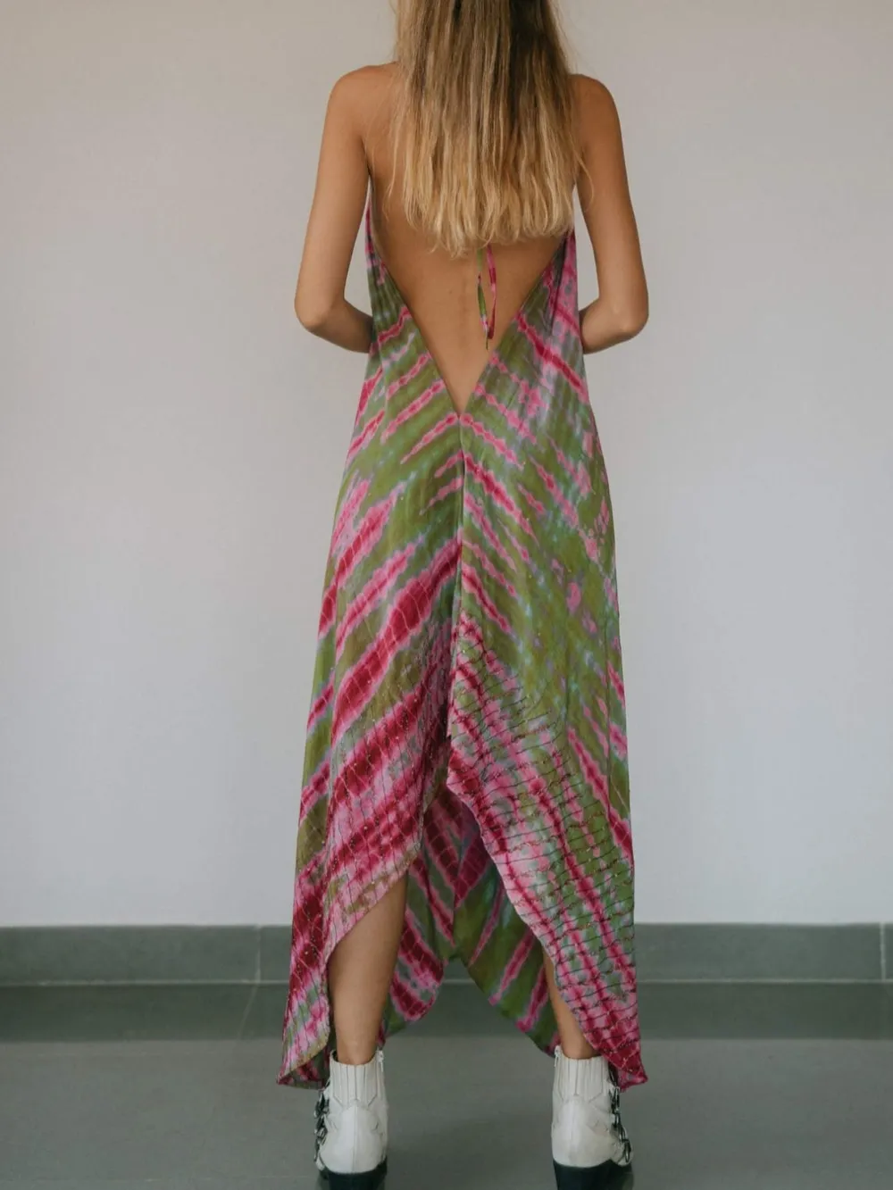 Backless Printed Halter Neck Maxi Dress, image 22