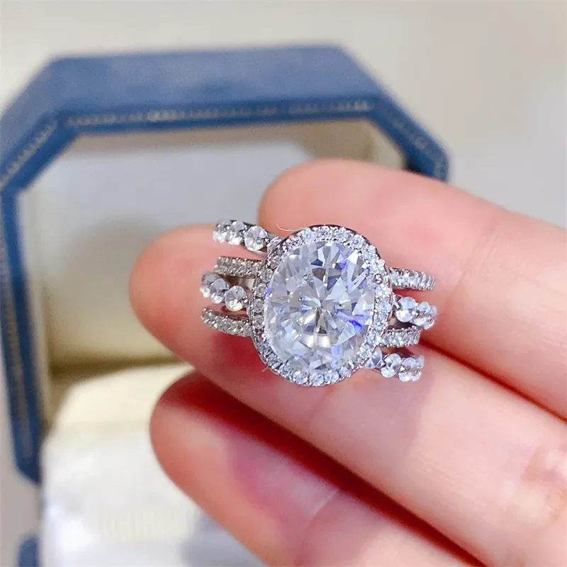 3 Carat Moissanite 925 Sterling Silver Layered Ring, image 6