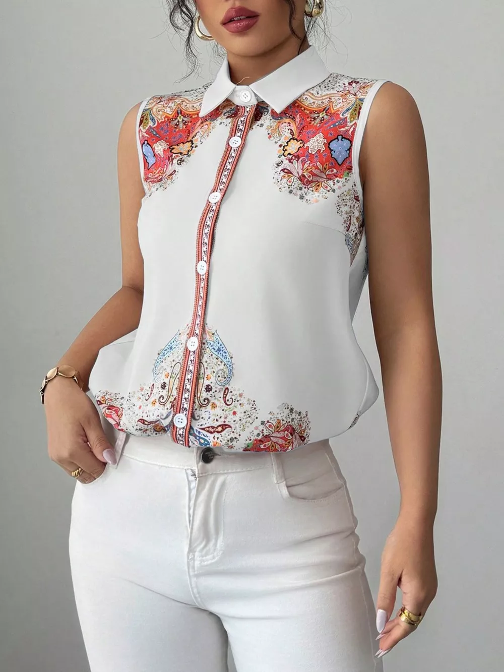 Button Up Sleeveless Shirt, image 18