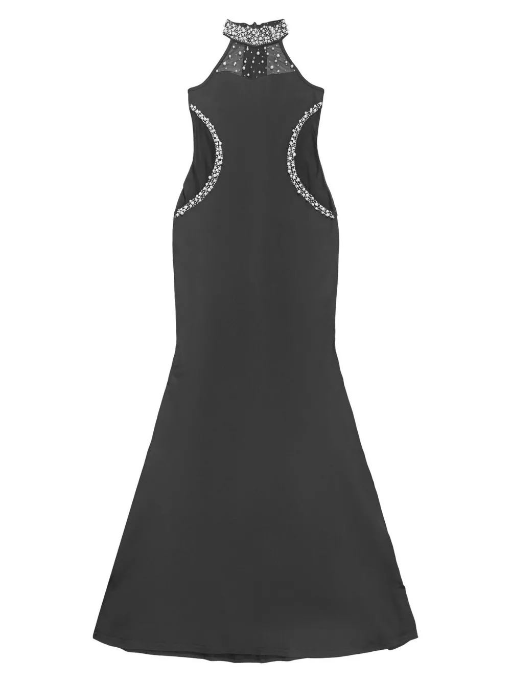 Pearl Detail Rhinestone Sleeveless Maxi Dress, image 12
