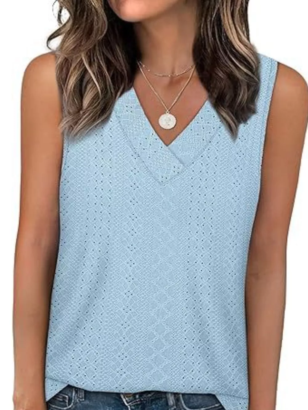 Eyelet V-Neck Tank, image 14