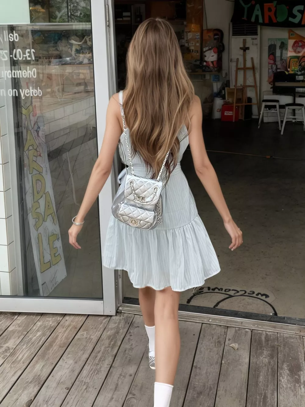 Sleeveless Tie Waist Mini Dress, image 11