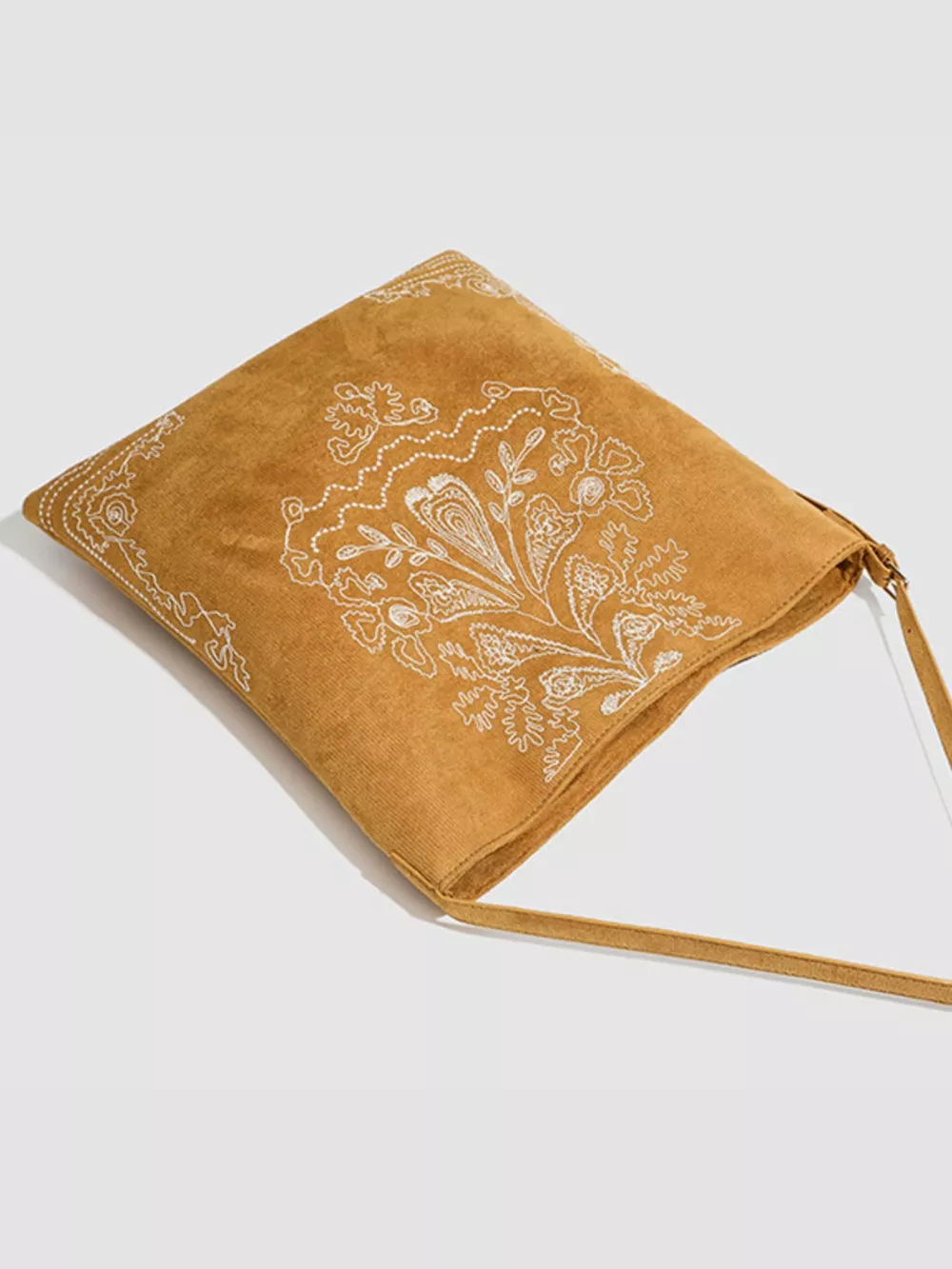 Embroidered Suede Handbag, image 6