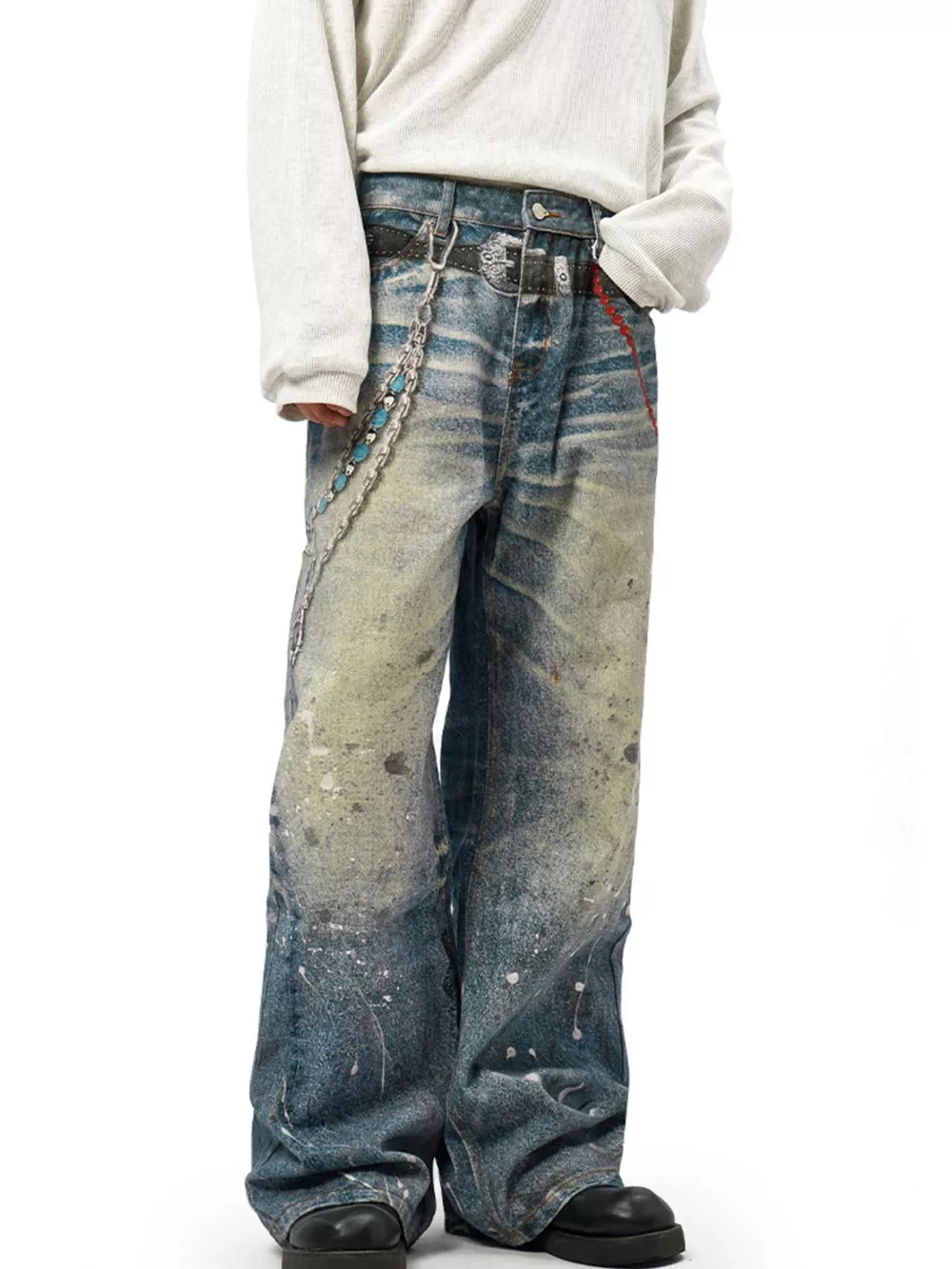 Men's Full Size Wide Leg Jeans Plus Size, image 2