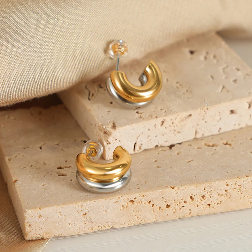 18K Gold-Plated C-Hoop Earrings, image 4