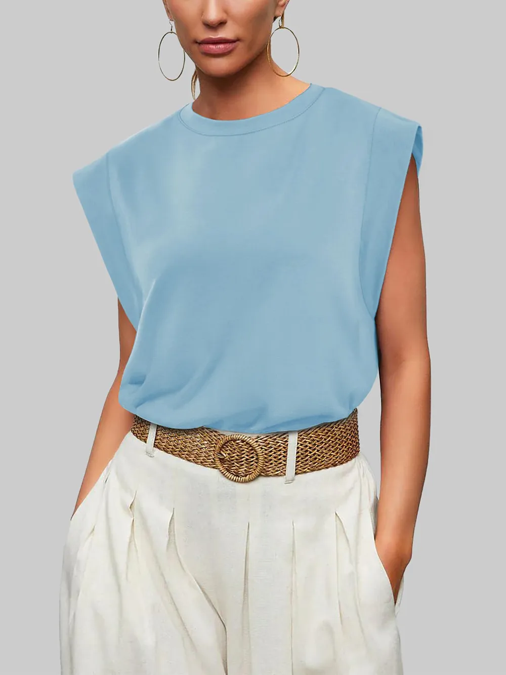 Round Neck Cap Sleeve T-Shirt, image 11