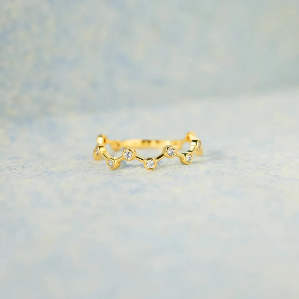 18K Gold-Plated 925 Sterling Silver Zircon Ring, image 3