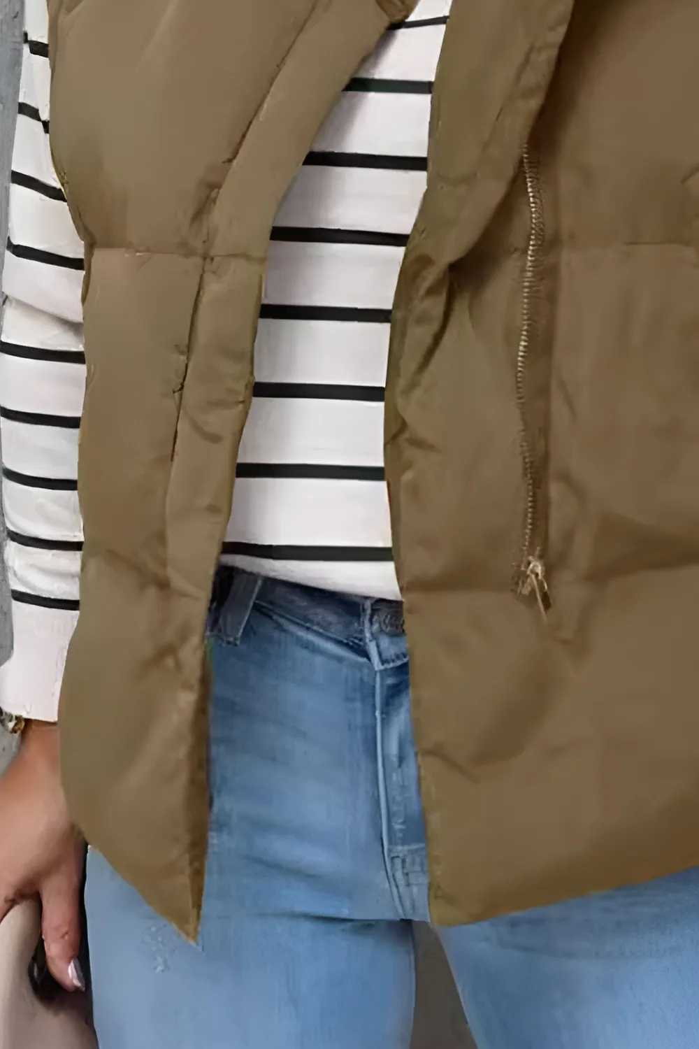Zip Up Vest Coat with Pockets, image 5