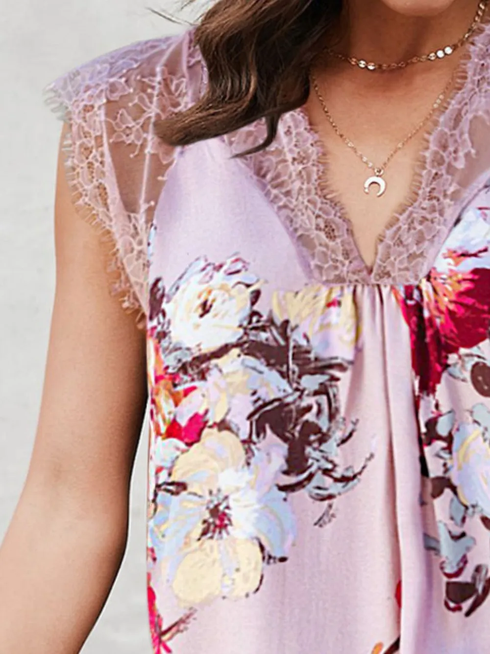 Lace Detail V-Neck Tank, image 14