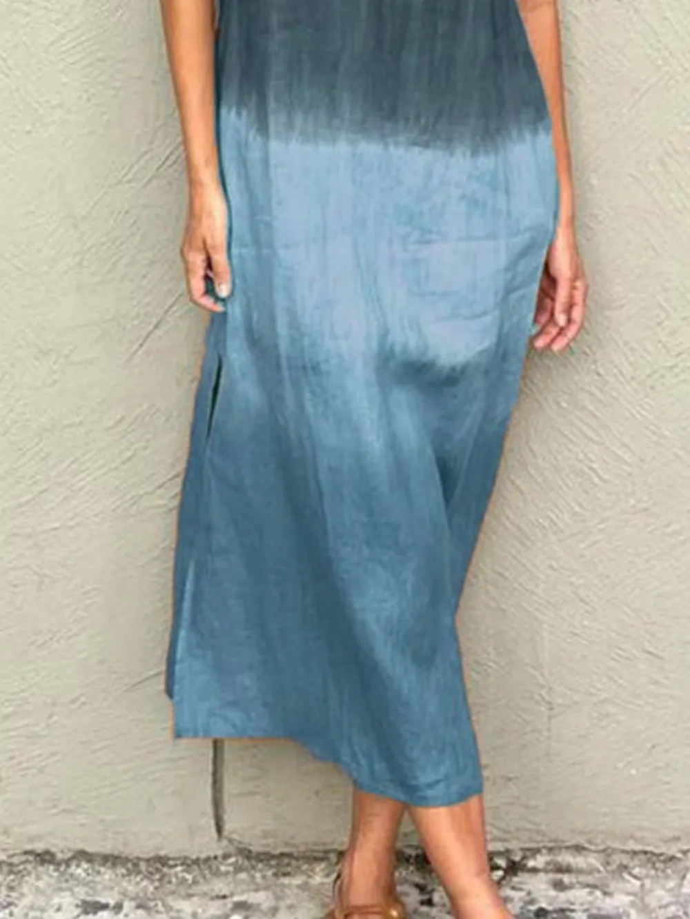 Full Size Sleeveless Gradient Tank Midi Dress Plus Size, image 13