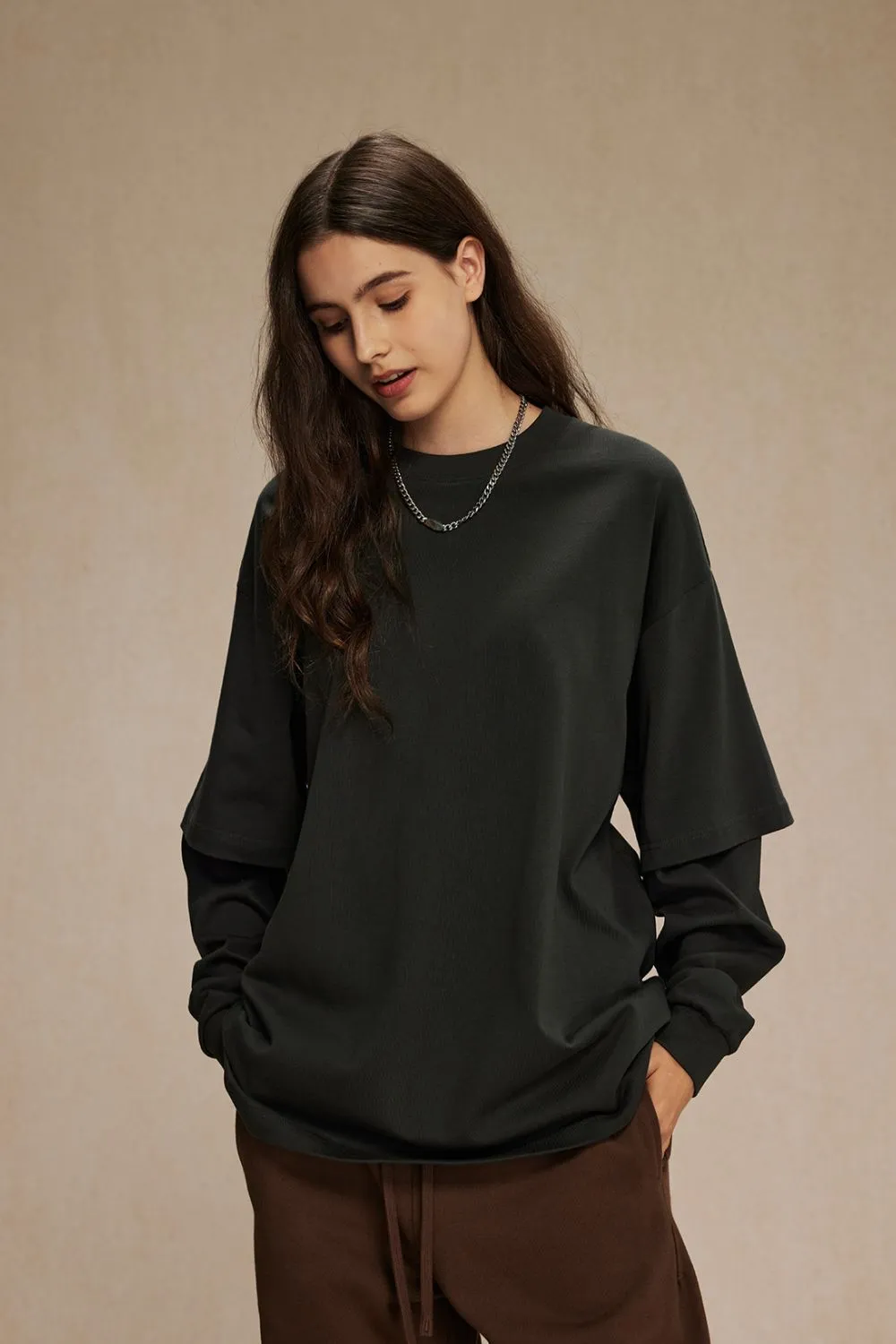 Men's Round Neck Long Sleeve T-Shirt, image 13