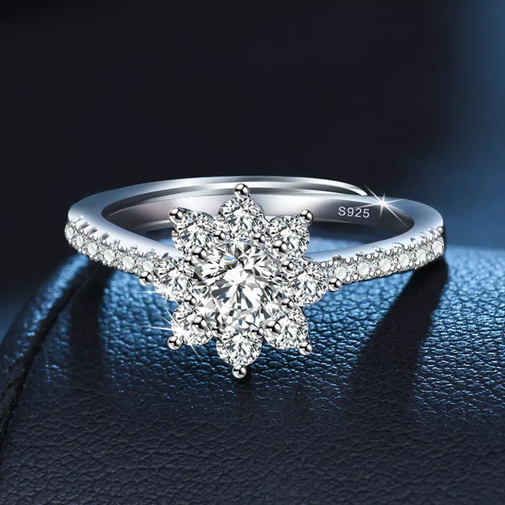 1 Carat Moissanite 925 Sterling Silver Ring, image 2