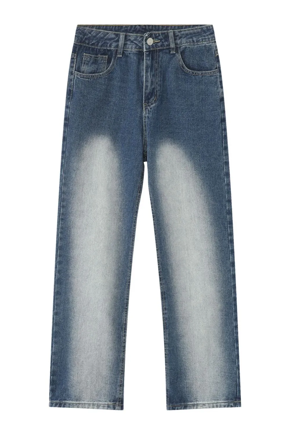 Men's Washed Straight Leg Jeans, image 10