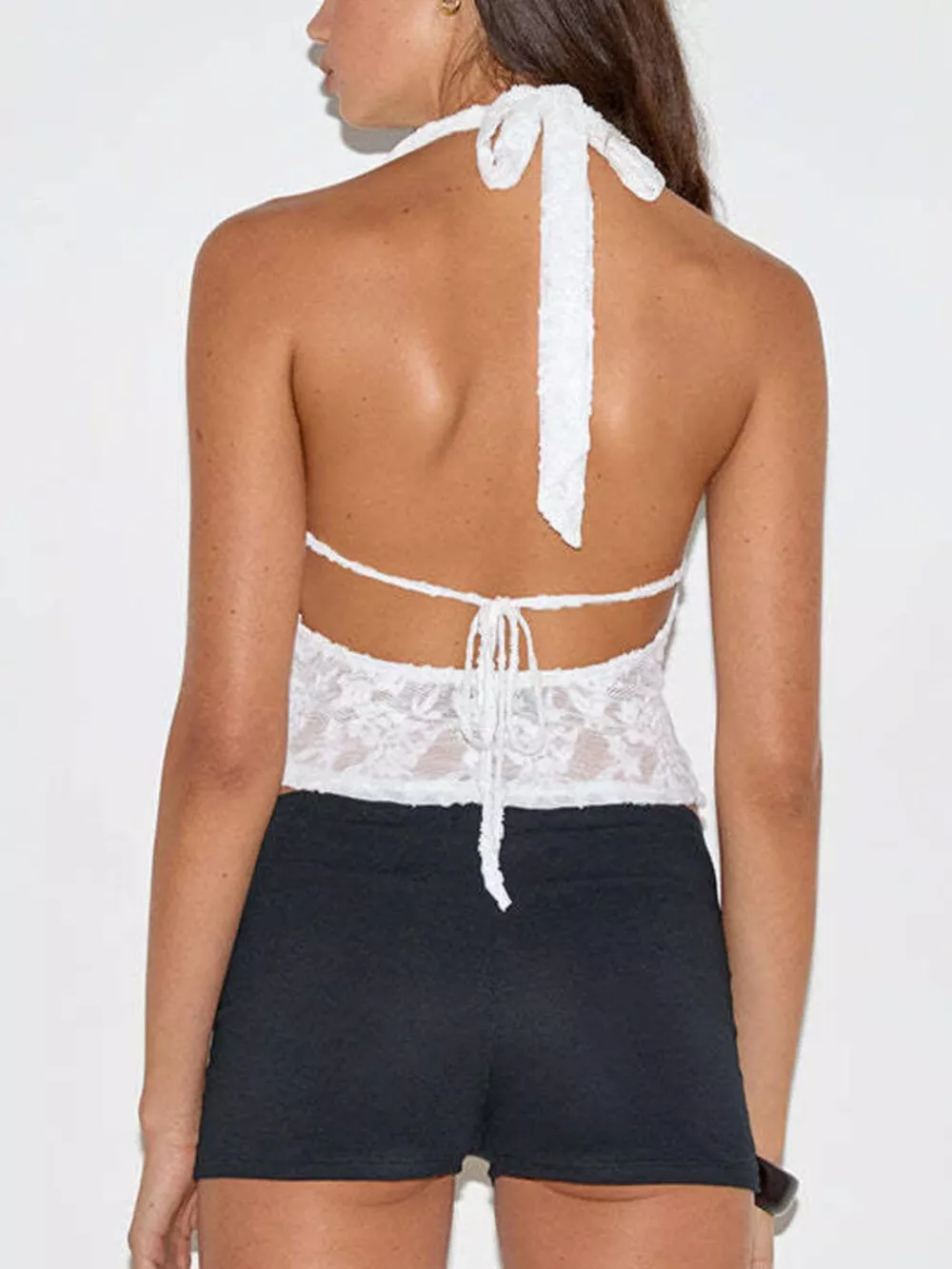 Floral Lace Halter Neck Cami, image 5