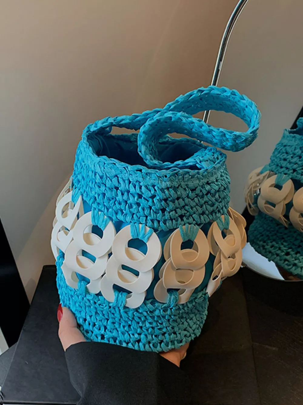 Woven Bucket Handbag, image 9
