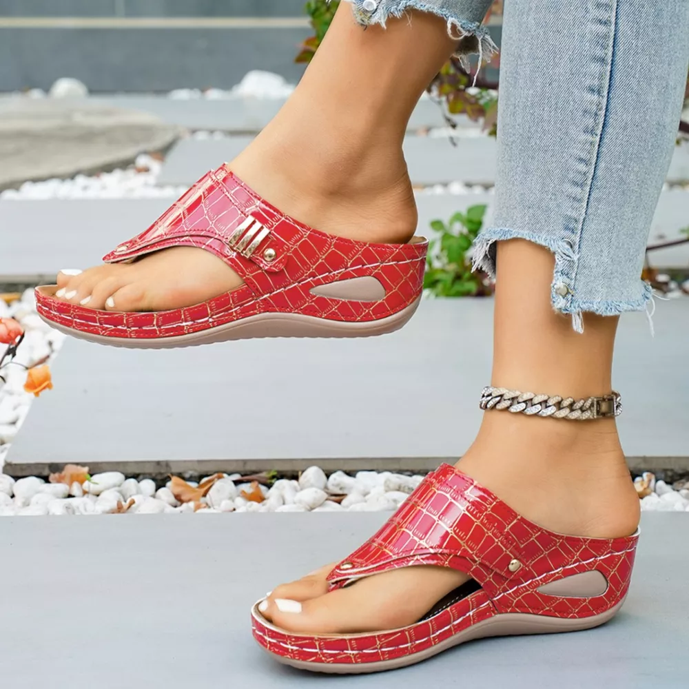 Toe Post Wedge Sandals, image 8
