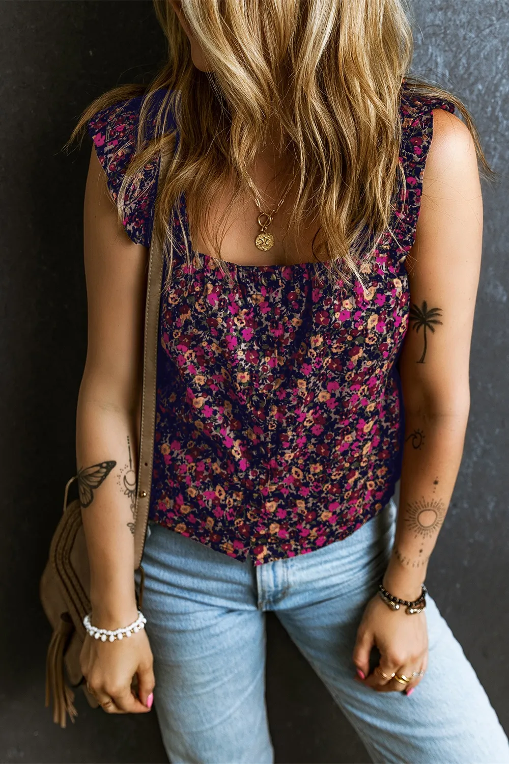 Printed Square Neck Tank, image 3