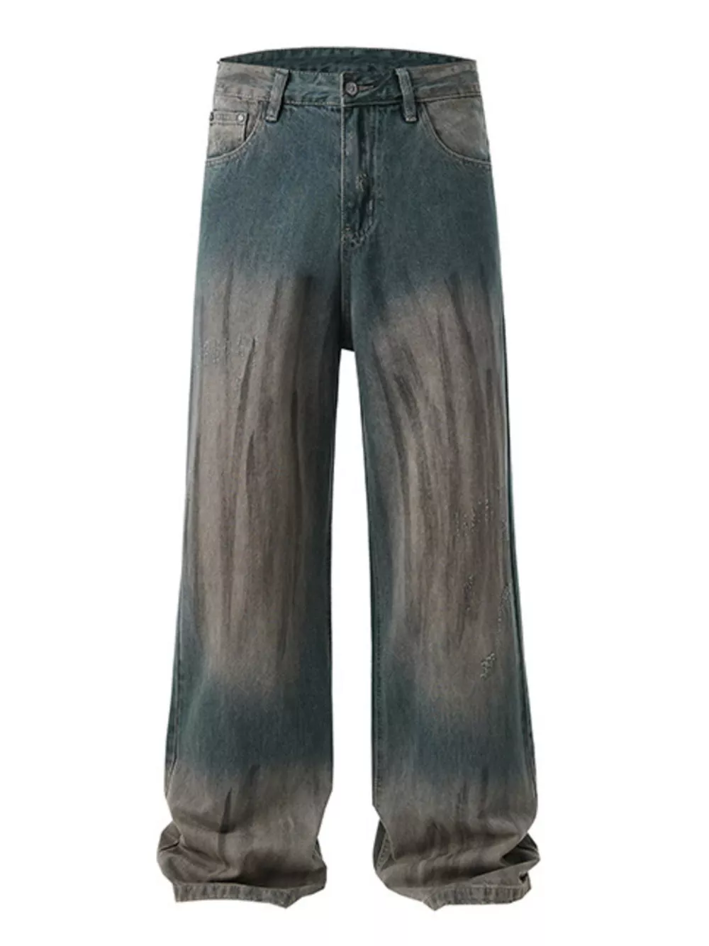 Men's Gradient Wash Wide Leg Jeans, image 4
