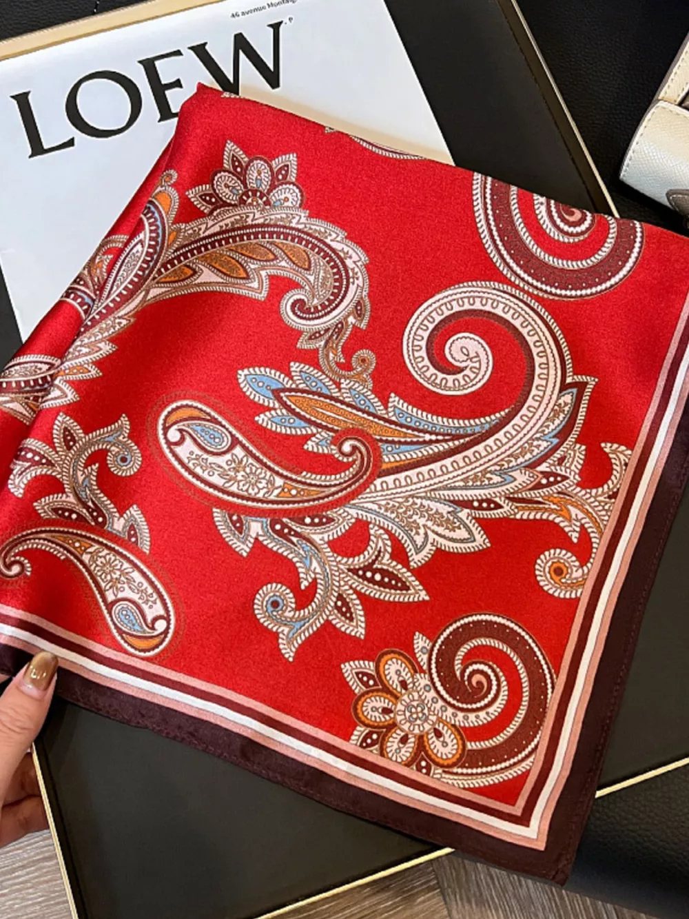 Vintage Paisley Silk Scarf, image 2