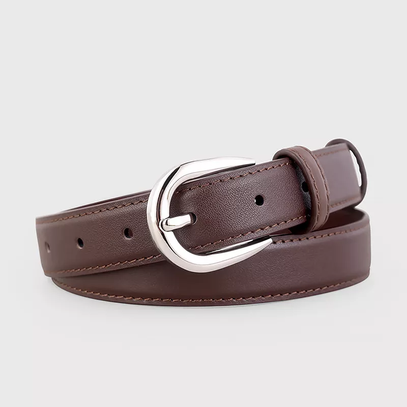 Buckle Skinny Leather Belt, image 7