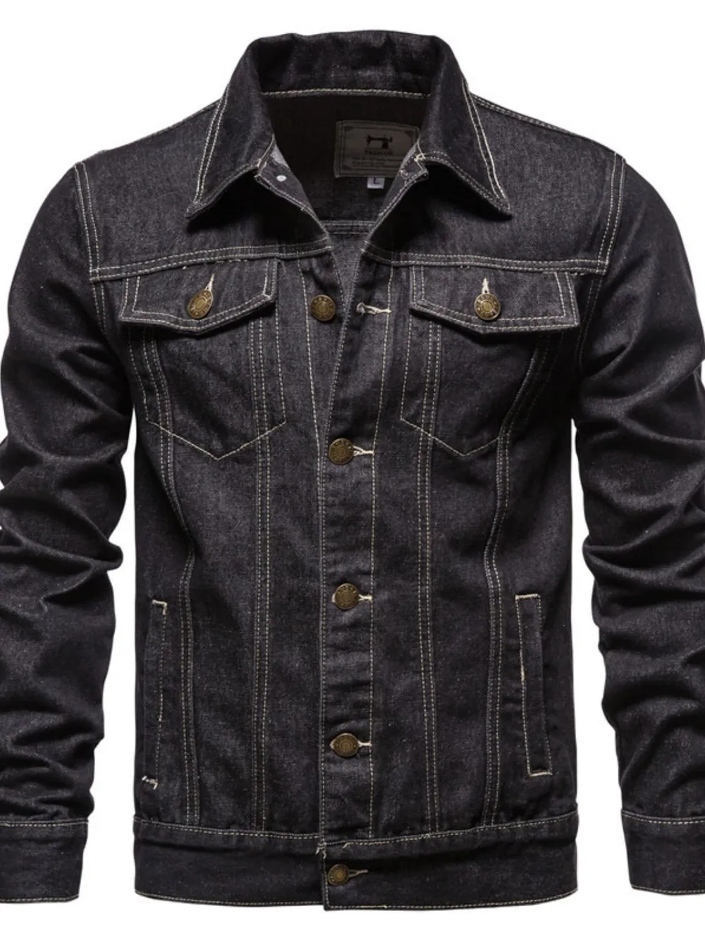 Men's Button Down Long Sleeve Denim Jacket