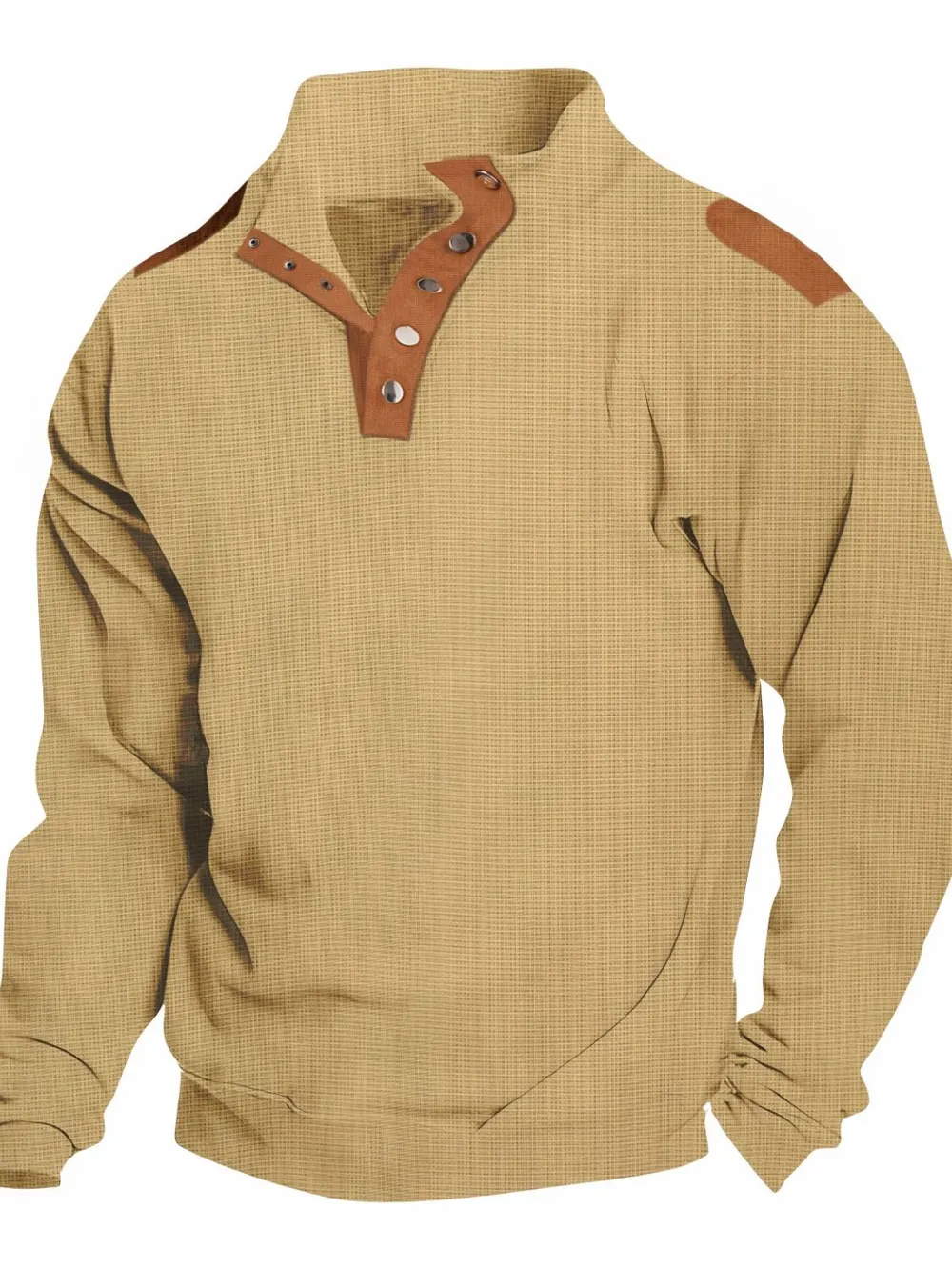 Men's Full Size Quarter Snap Long Sleeve Top Plus Size, image 5