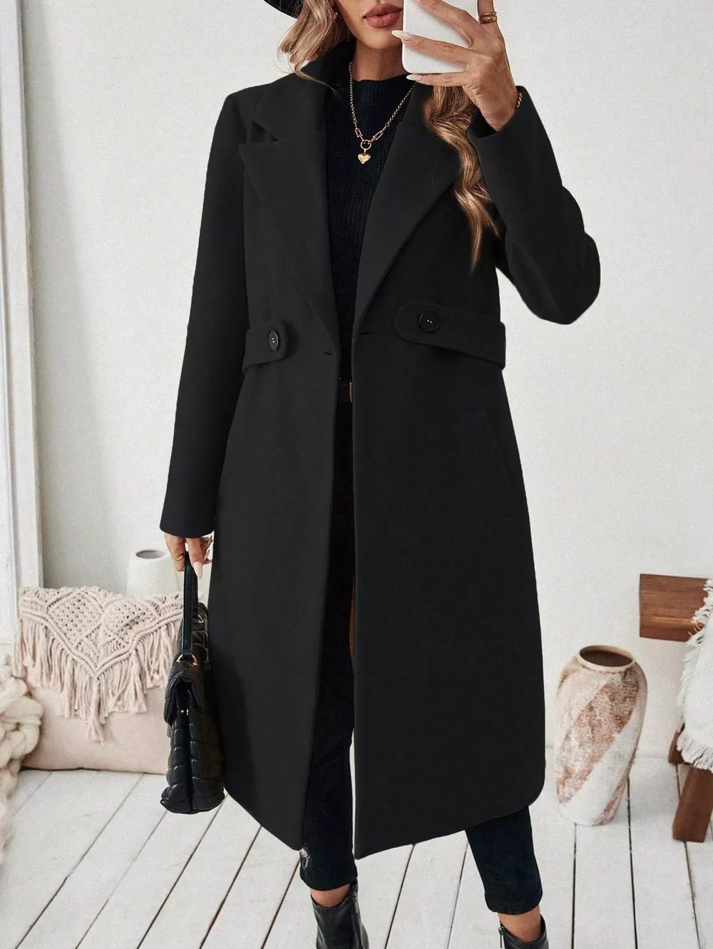 Single-Button Longline Coat, image 9