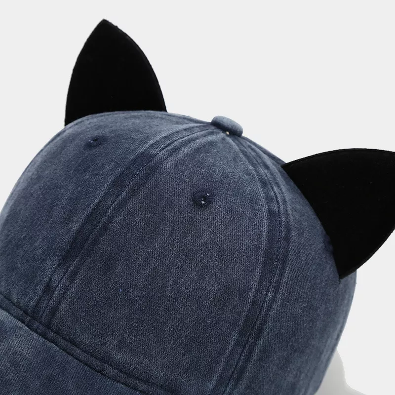 Washed Cat Ear Baseball Cap, image 5