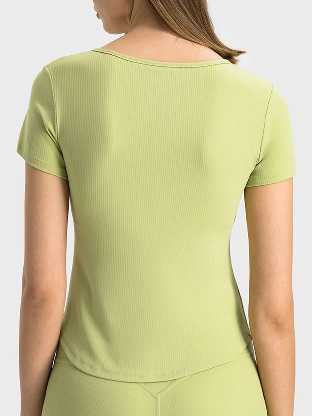 Notched Short Sleeve Active T-Shirt, image 8