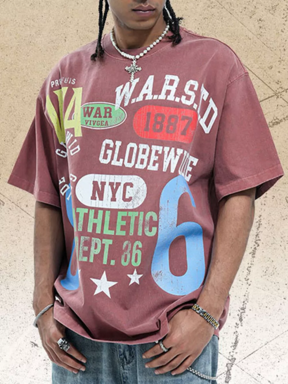 Men's Graphic Round Neck Short Sleeve T-Shirt, image 2