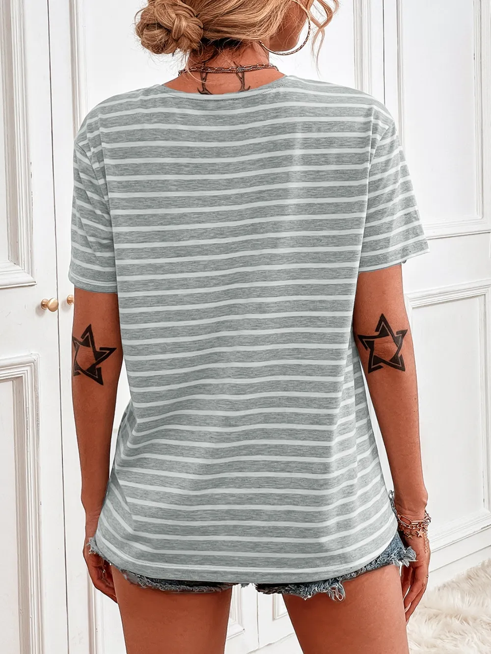 Striped Short Sleeve Top, image 8