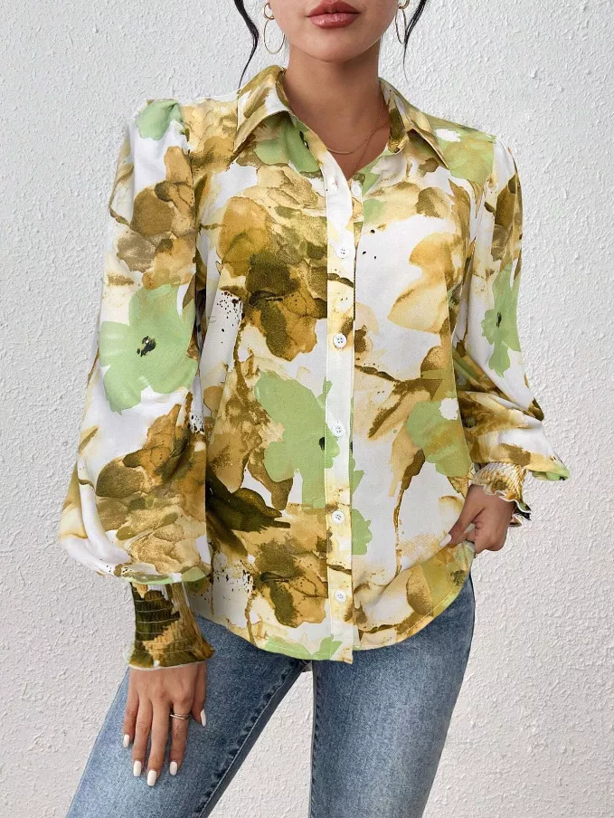 Floral Print Long Sleeve Shirt, image 9