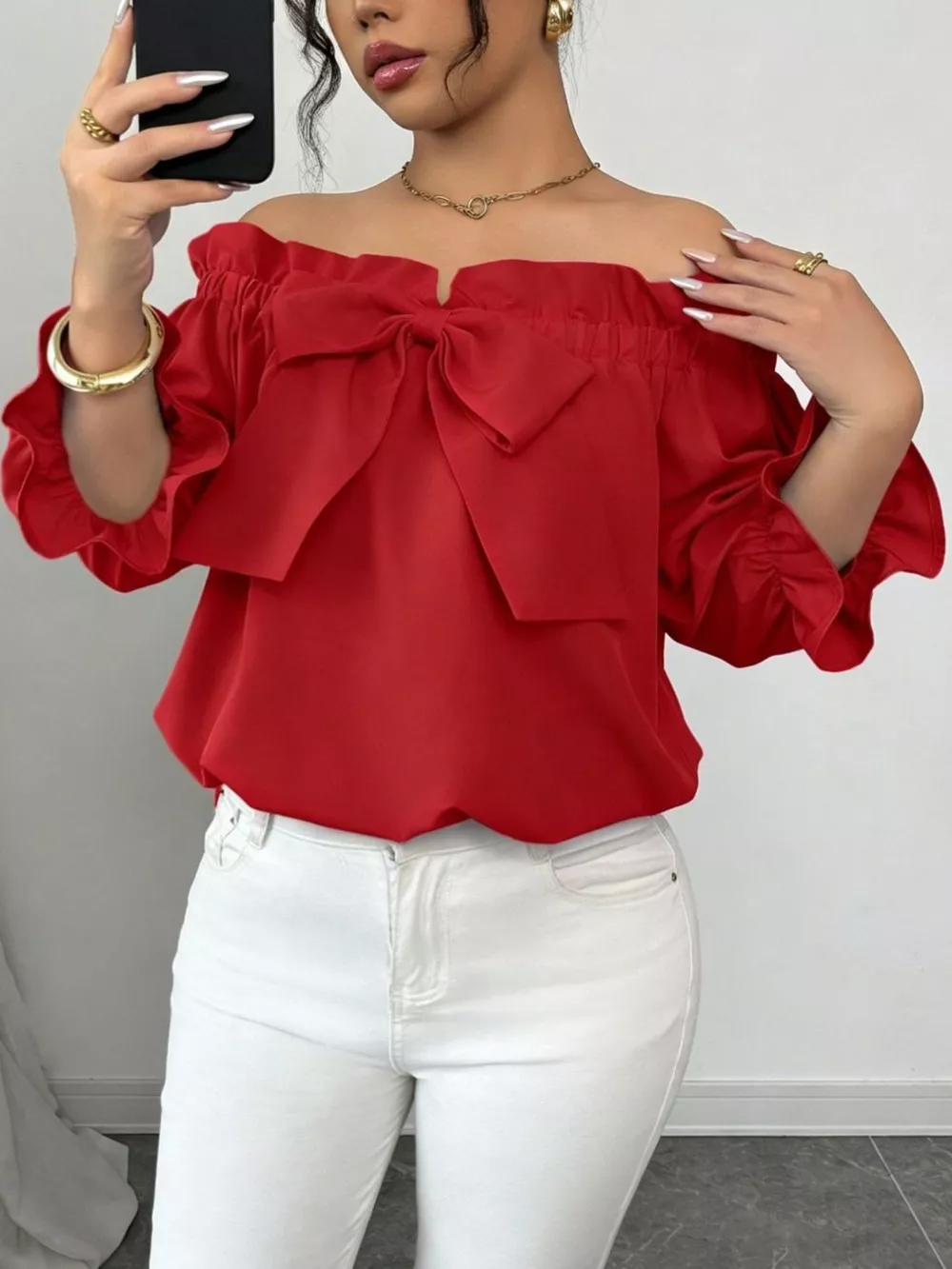 Bow Flounce Sleeve Blouse, image 6