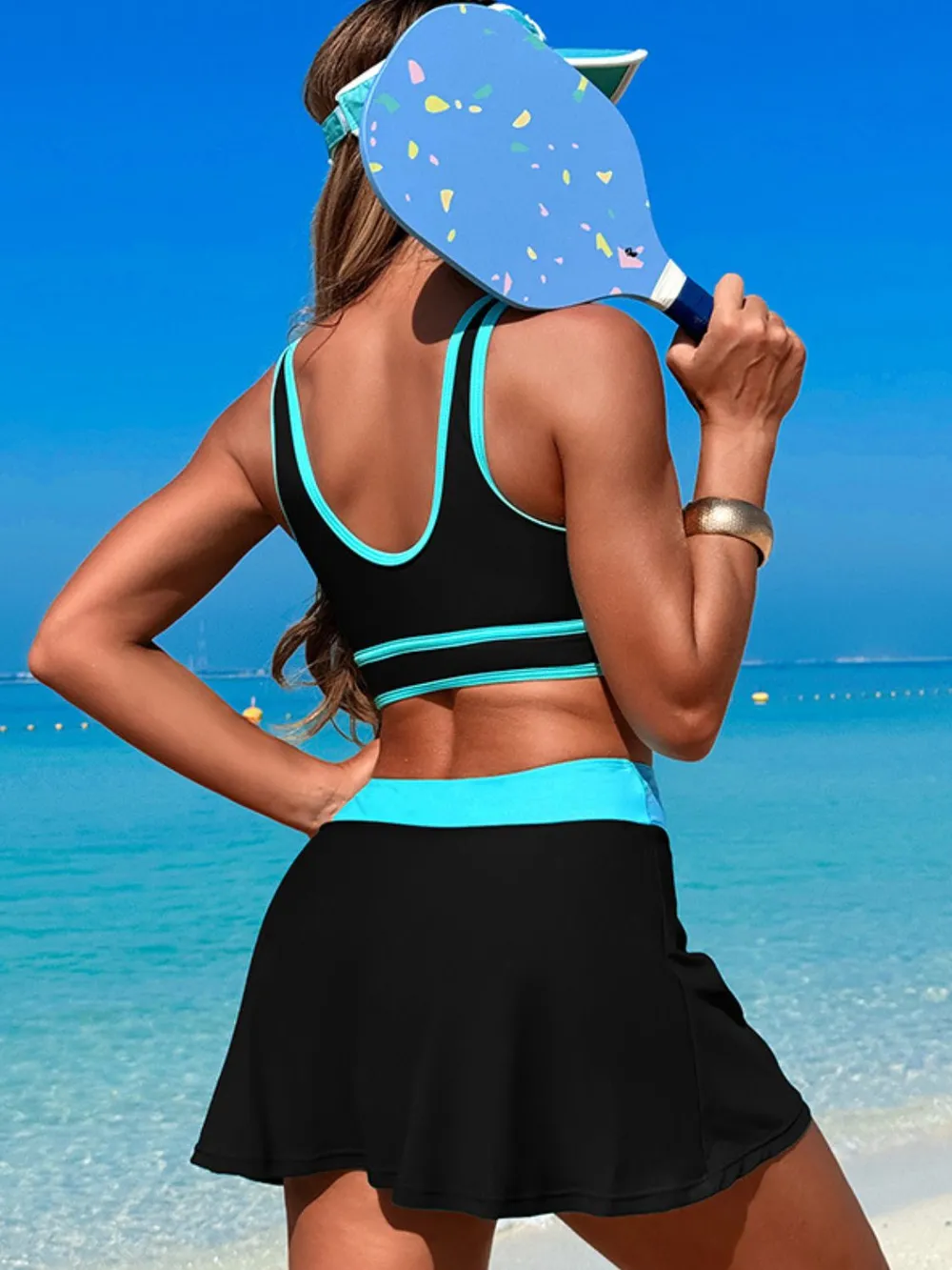 Scoop Neck Top and Skort Swim Set, image 15
